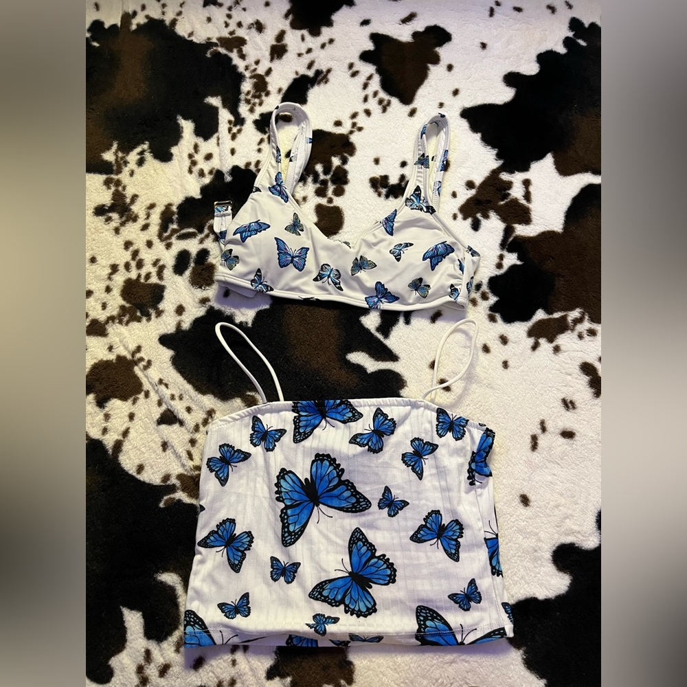 Butterfly Crop Top and Swim top